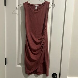 Leith Asymmetrical Sleeveless Dress - Rust